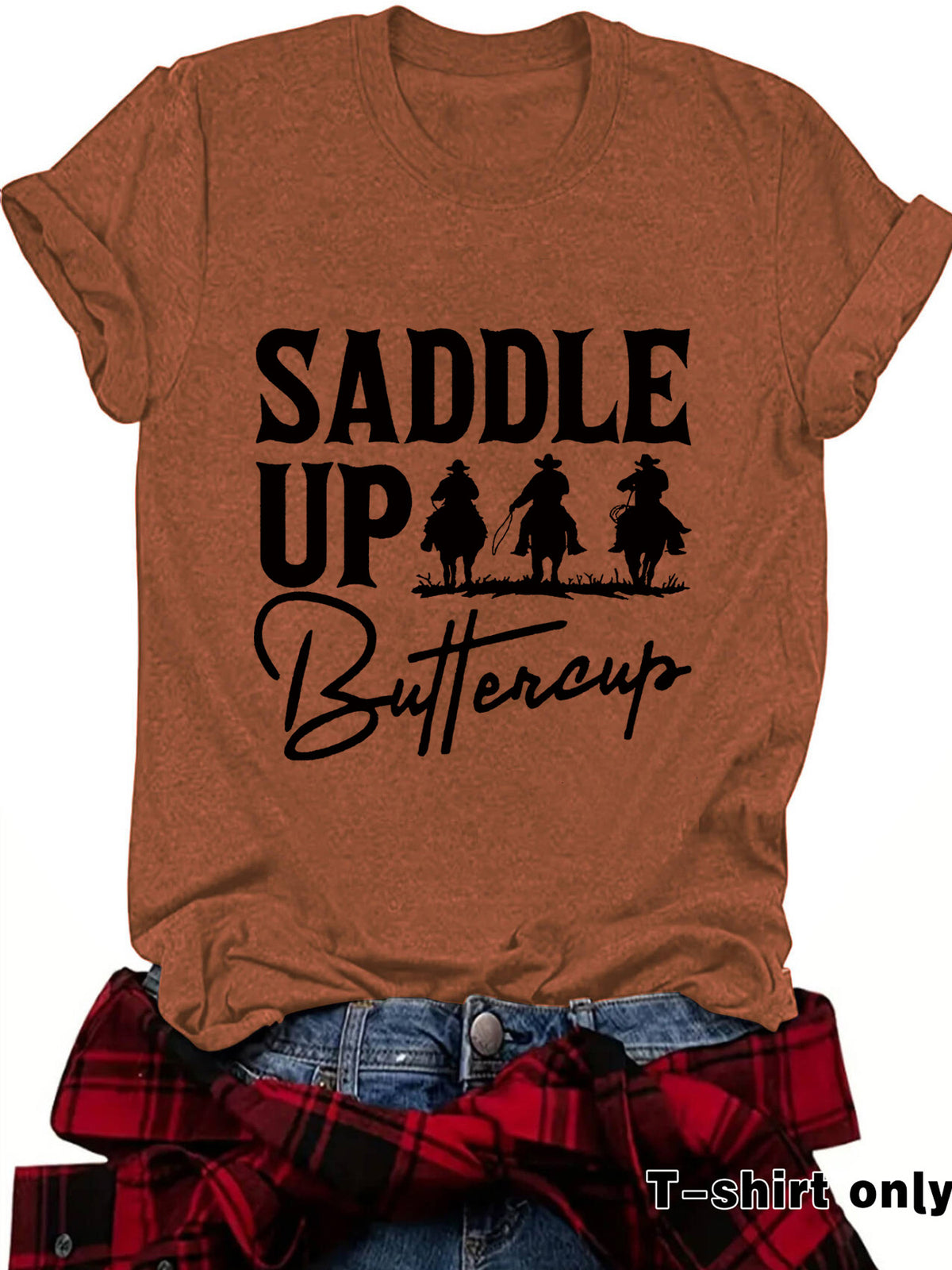 Short sleeved Western round neck shirt