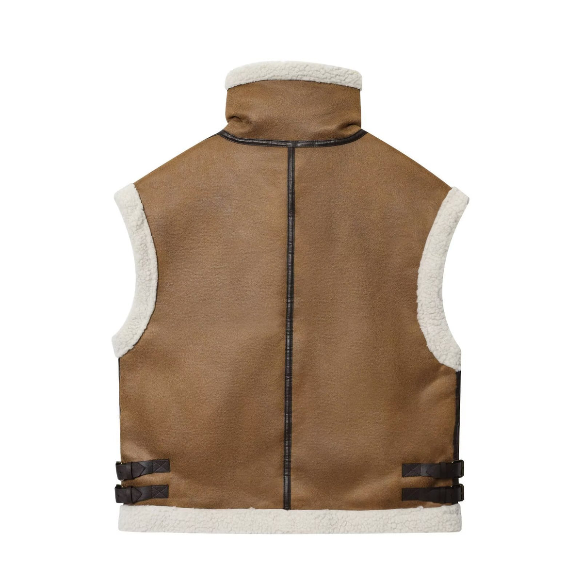 Fleece patchwork vest for women
