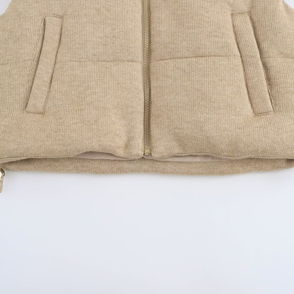 Knitted cotton vest for women