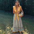 High Waisted Long Skirts A-line Full Skirt Floral Print Drawstring Lace-Up Maxi