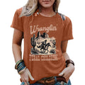 Western Wranglin Feral Children  pattern round neck short sleeved shirt
