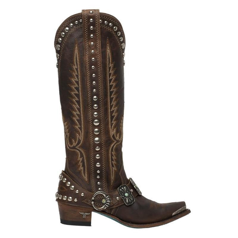 New Western Style Womens  Denim Oversized Boots