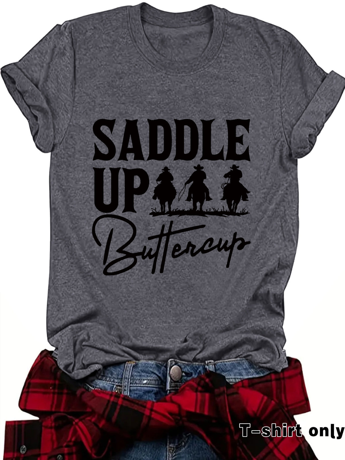 Short sleeved Western round neck shirt