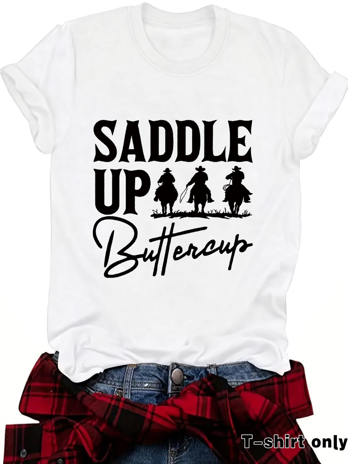 Short sleeved Western round neck shirt