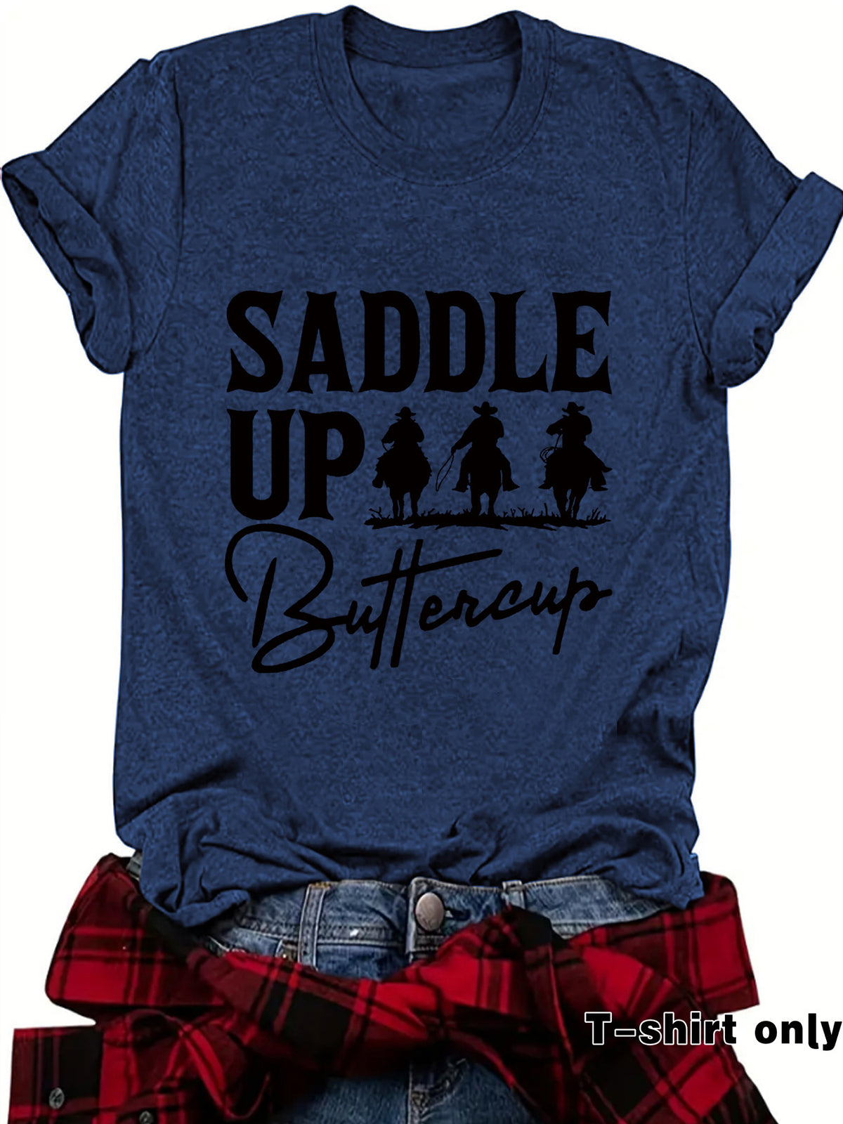 Short sleeved Western round neck shirt