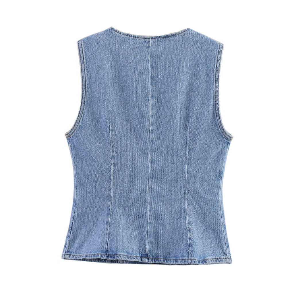 Versatile denim vest for women