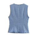 Versatile denim vest for women