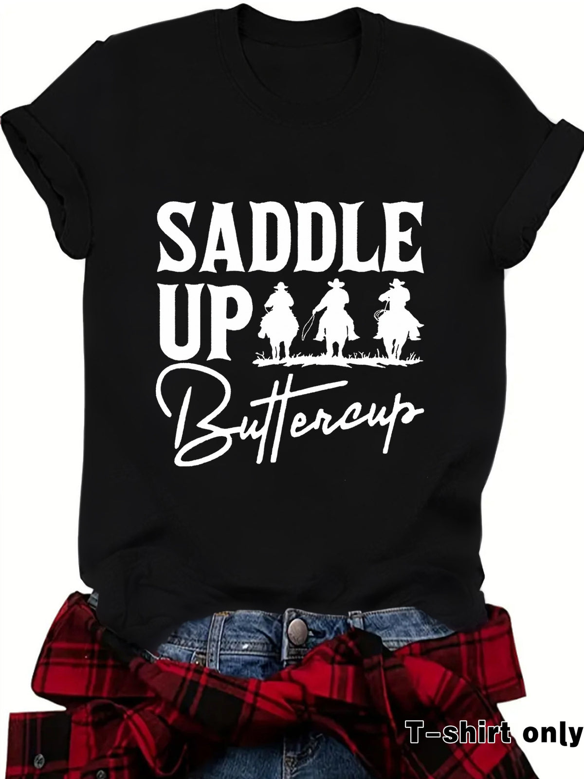 Short sleeved Western round neck shirt