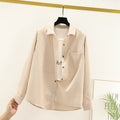 Corduroy  Solid Loose Boyfriend Style Shirt