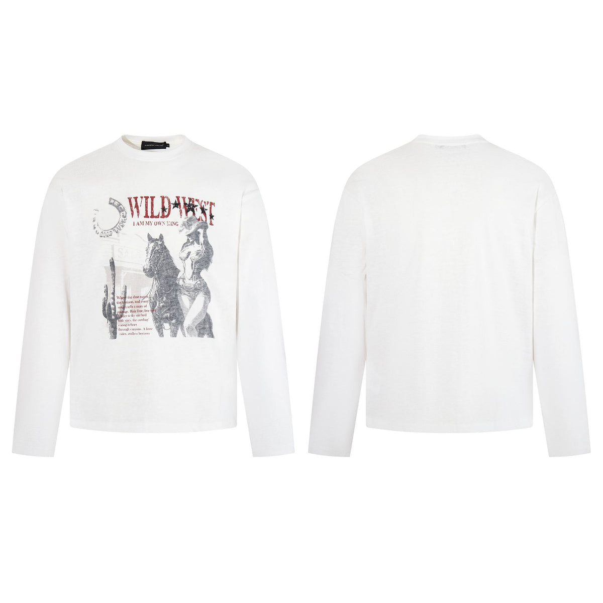 Western Cowboy Girl Printed Long Sleeve T-shirt