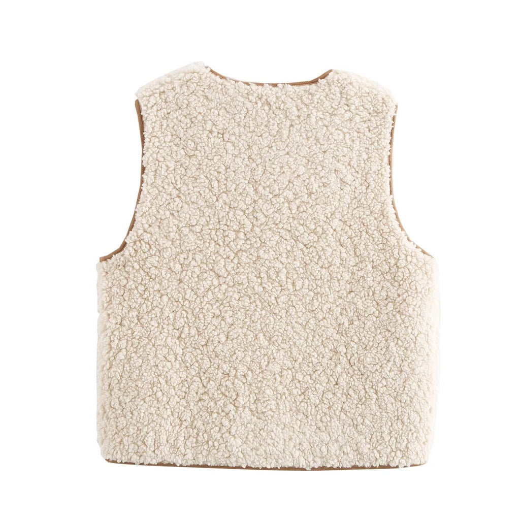 Versatile lambskin vest for women