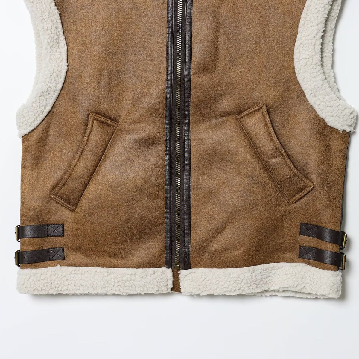 Fleece patchwork vest for women